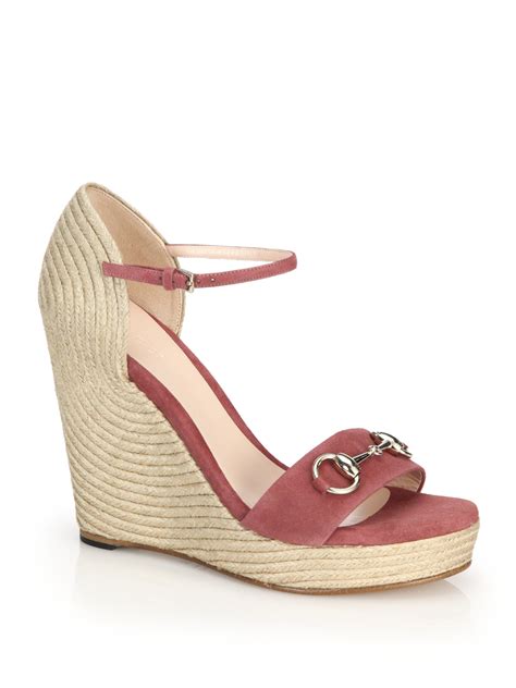 gucci wedge slides|gucci espadrilles wedges pink.